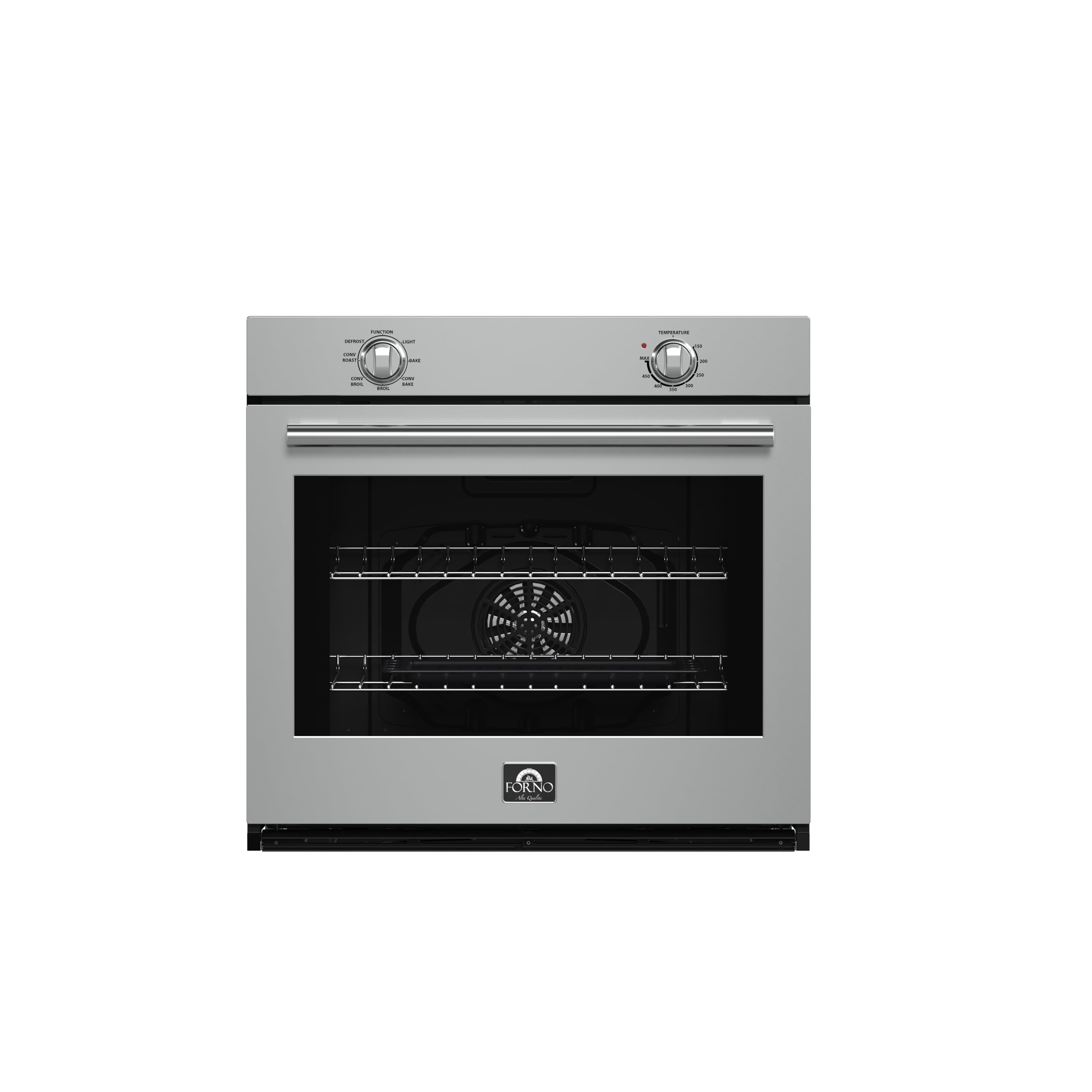 Forno Vomero 30-Inch Wall Oven – 5 Cu. Ft. Capacity, Stainless Steel, 3550W Convection, Mechanical Controls, Self-Cleaning Function
