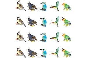 KISSITTY 20Pcs Resin Bird Pendants for Jewelry Making
