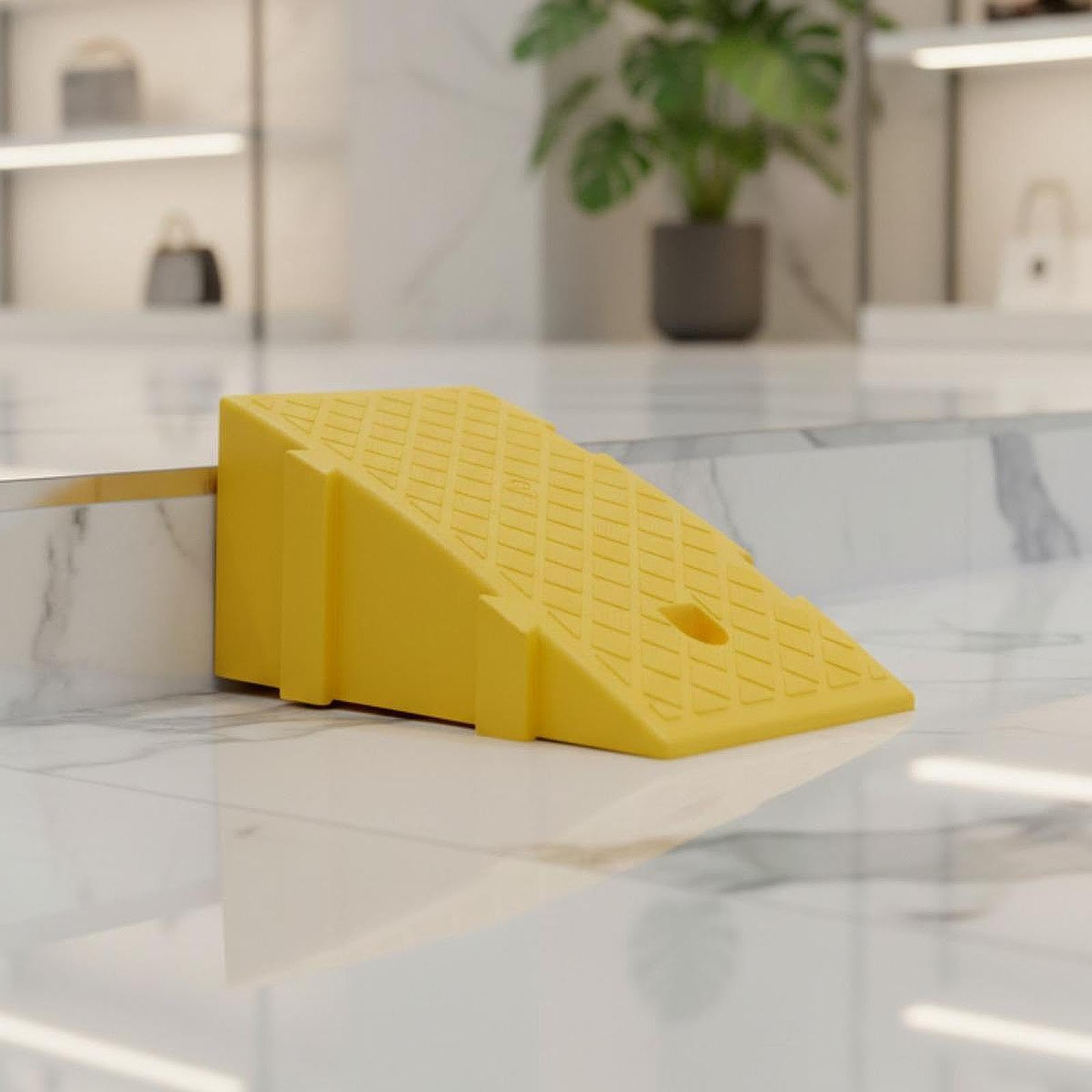 Rampa de Acceso para: Accesorios Ligeros Y Fáciles de Usar. Rampa Amarilla de Alta Visibilidad para Carretillas, Cortacéspedes, Coches Y Entradas, 19 cm