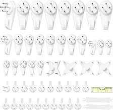 51pcs Non Trace Picture Hooks for Hard Walls,Picture Hanging Hooks,Wall Hanging Hooks,Picture Hangers,Plastic Picture Hooks for plasterboard Walls no Nails,Photo Hooks,Small Hard Wall Picture Hooks