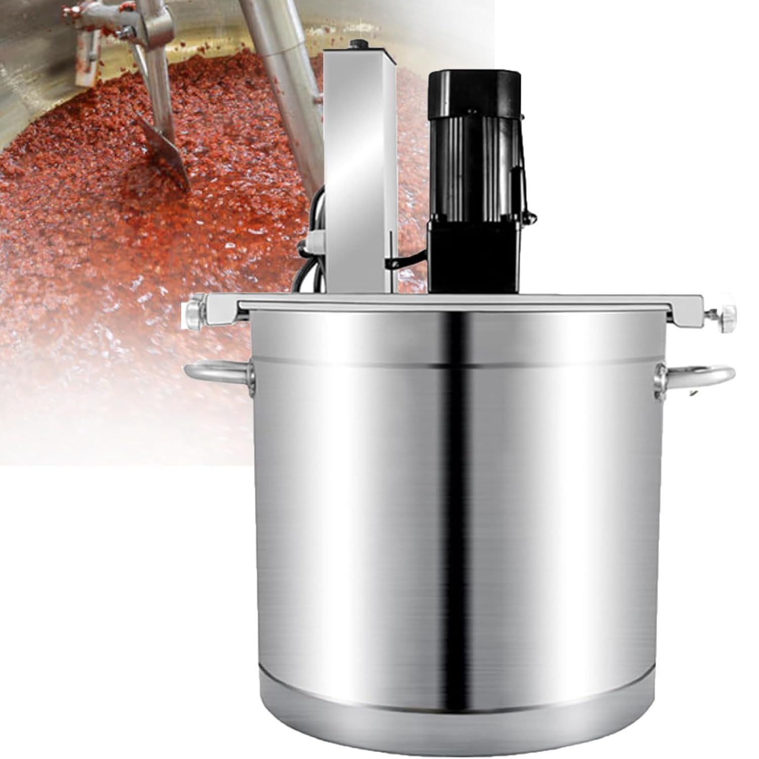 GLJTUO Electric Mixer Machine,Commercial Electric Food Mixer with Heating Function, Adjustable Speed for Hot Pot Seasoning and Soup Sauce Stirring, 40L Capacity,20l