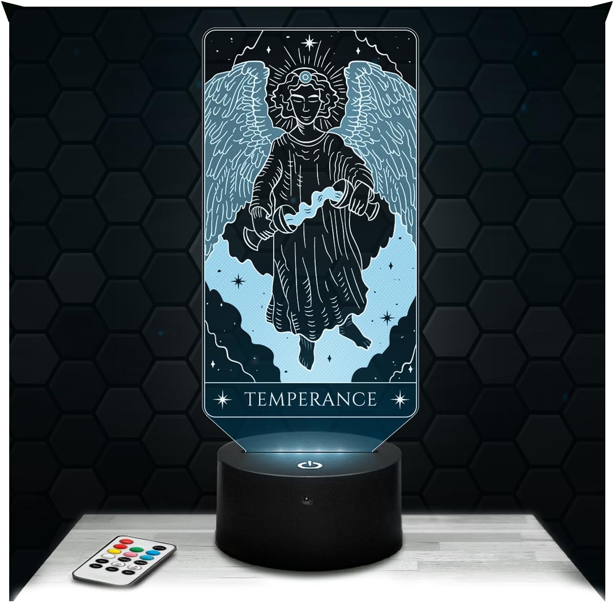 Lampephoto.fr - Temperance Arcane Tarot 3D Lamp, Gift idea for Decoration, Clairvoyance Card, Cartomancy Oracle. Decorative lamp for Office or Living Room Arcane Tarot, Original Christmas, Gift Idea