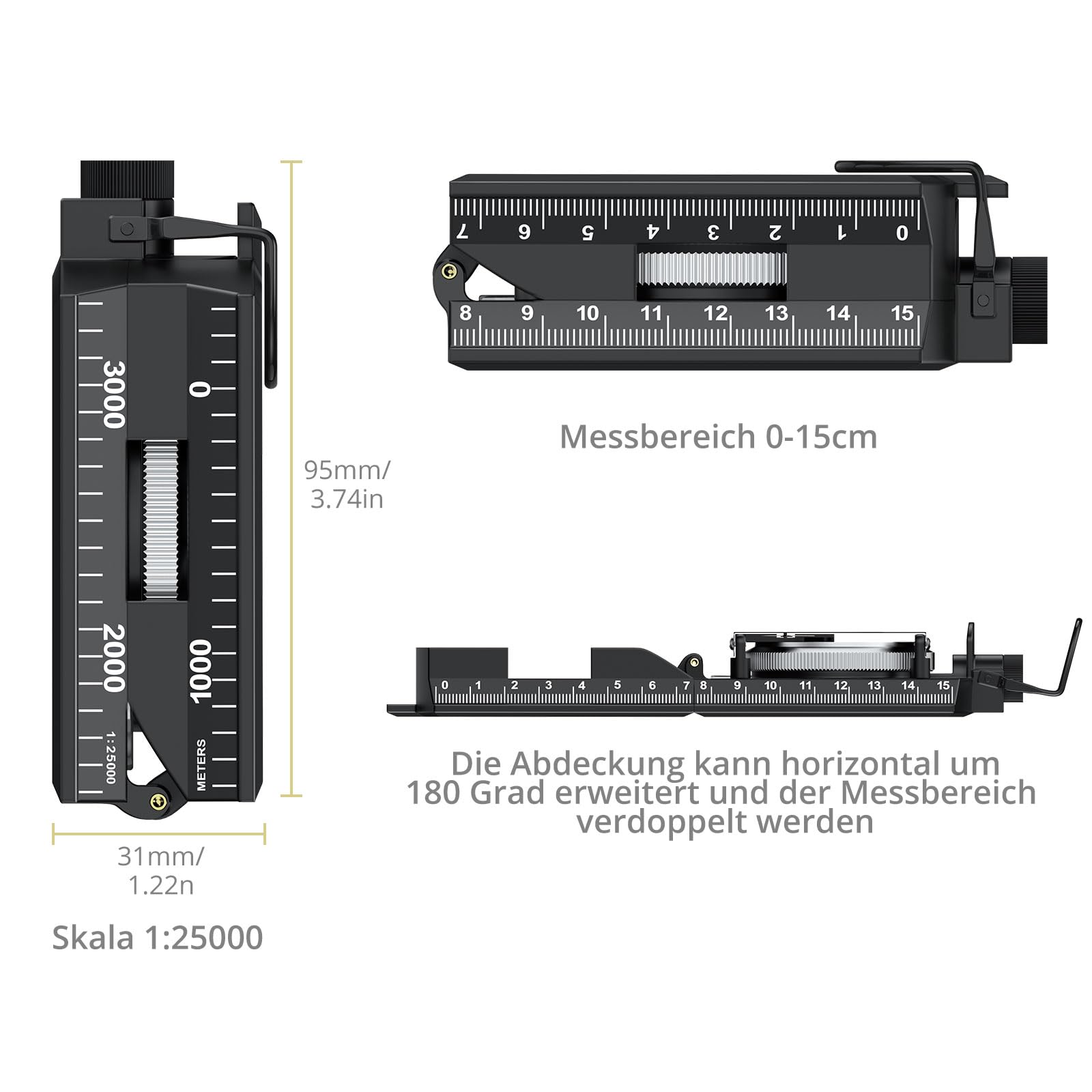 Anbte Kompass Militär mit Klinometer Professioneller Marschkompass IP65 Compass mit Tragetasche Wasserdicht Navigation Compass für Jagd Camping Wandern Outdoor-Aktivitäten