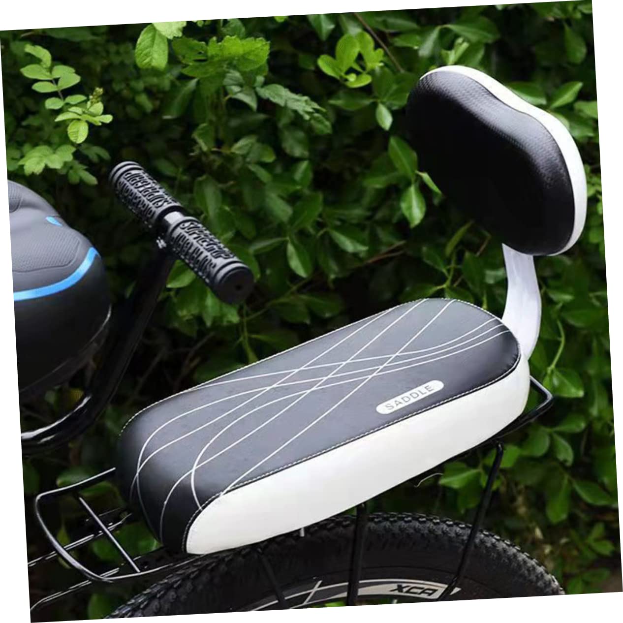 BESPORTBLE Asiento De Bicicleta Ciclismo Portabicicletas Cojín De Asiento De Bicicleta Portal Bolsa De Manillar Asiento De Bicicleta para Asiento De Bebe PU Black
