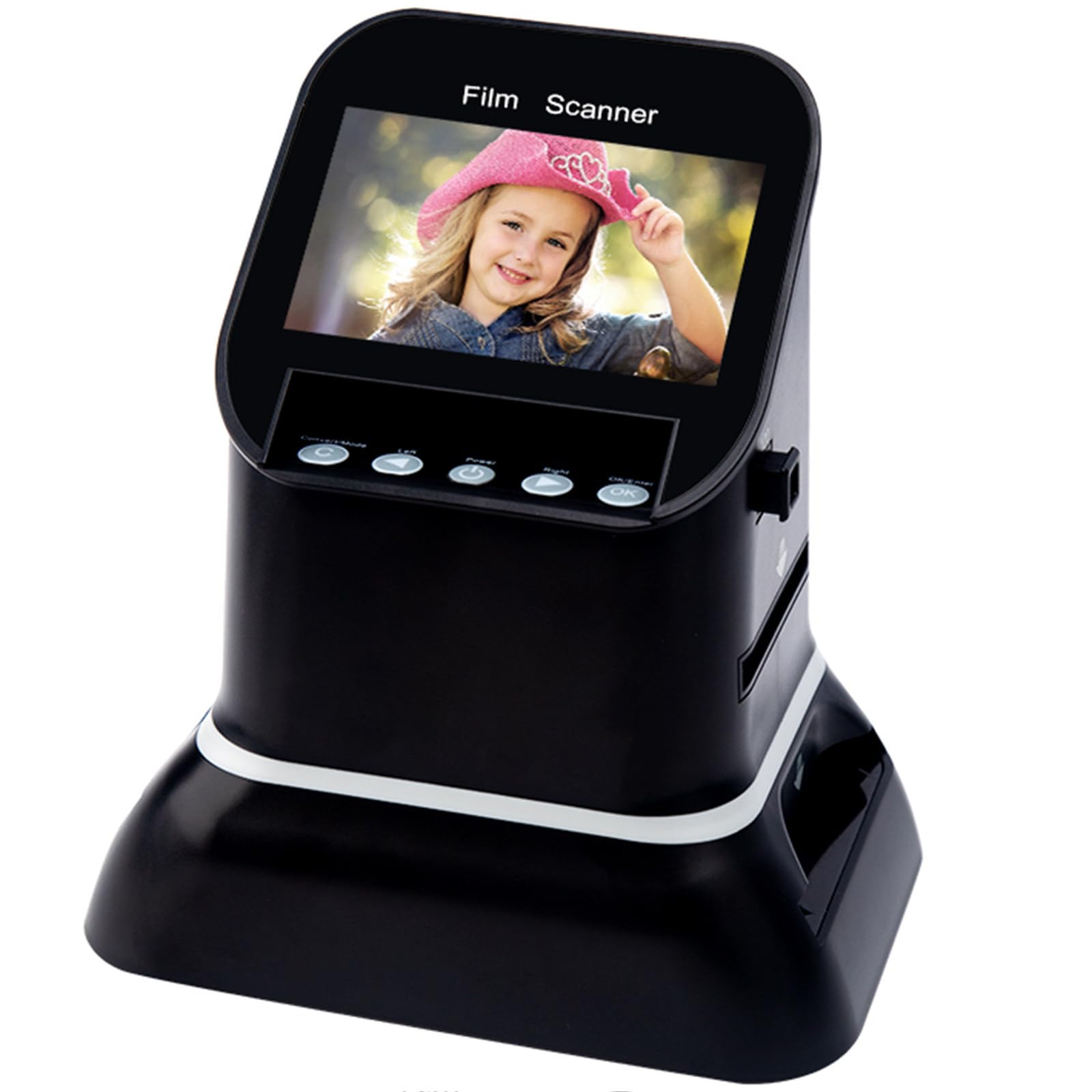 Scanner per Diapositive, Scanner per Diapositive USB/SD, Schermo LCD da 4,3'', convertitore Digitale per pellicole 1080p, Supporta funzioni di anteprima, Riproduzione e Modifica delle Immagini