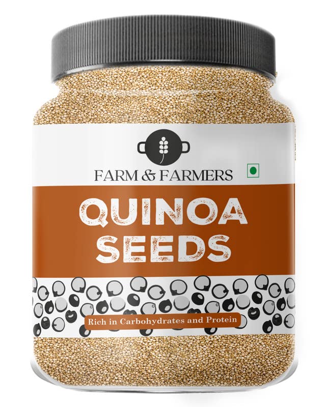 Farm & Farmers Organic Quinoa Seeds 500Gm - Diet Food Cereal for Breakfast Certified Gluten Free Protein and Fibre Rich White Quinoa Seeds for Weight Loss (B0BB81V6DX) Amazon Price History, Amazon Price Tracker