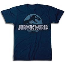 Jurassic Park Men's Jurassic World Logo T-Shirt, Heather Navy, X-Large
