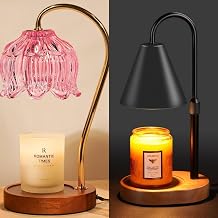 Candle Warmer Lamp With Timer Dimmable, Christmas Birthday Gifts for Women Mom, Modern Candle Lamp, Black Candle Warmer for Jar Scented Candles, Home Decor, Vintage Wax Melt Warmer with 2 Bulbs