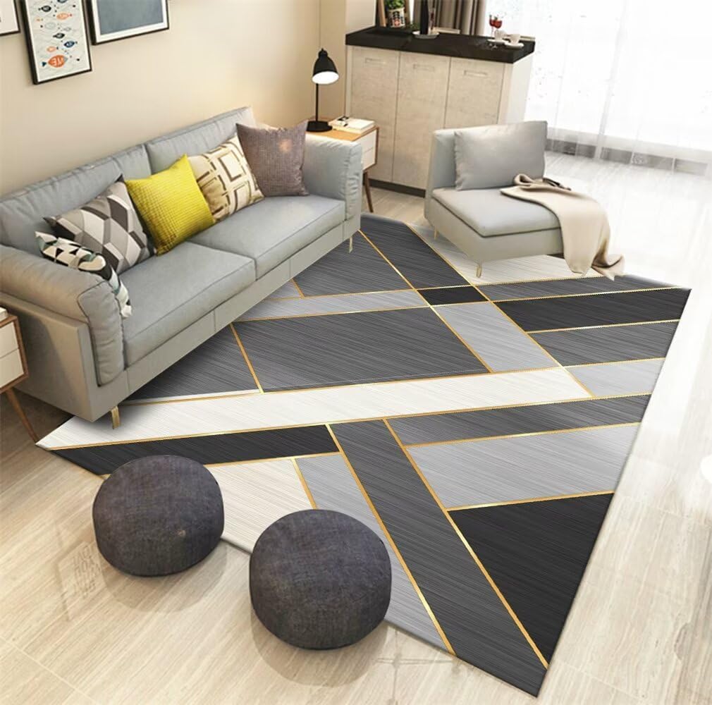 Tapis chambre ado garçon moderne et grand tapis de chambre bébé gris 160x210