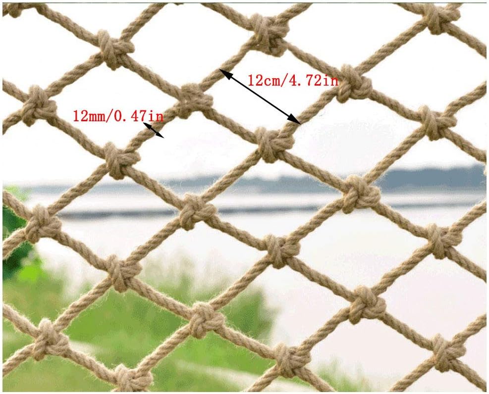 Cat Safety Net,Pet Anti-fall Protective Netting,Indoor Outdoor Pet And Toy Safe Banister Railing Mesh Stair Protection Climbing NetTrailer NettingDecor NetCl(Size:2x8m(6.6x26ft),Color:Hemp rope net)