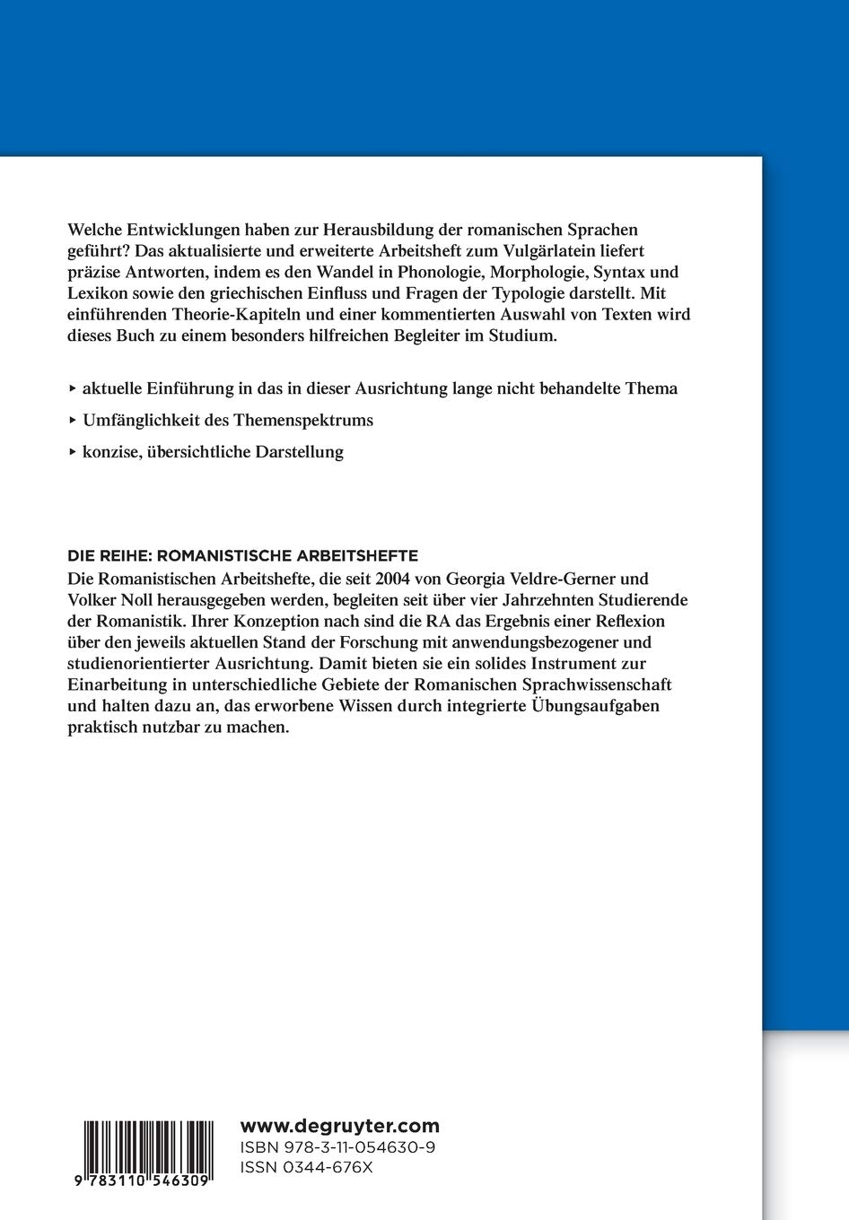 Einführung in die Problematik des Vulgärlateins (Romanistische Arbeitshefte, 48, Band 48)