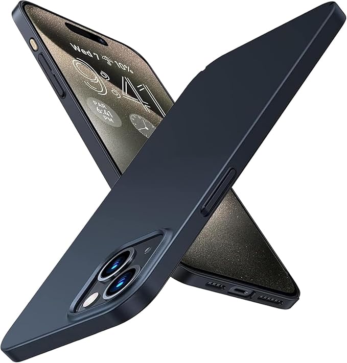 Ultra Fine Coque pour iPhone 15 Plus 6,7" [Ultra Thin Comme Rien] [Finition Mate au Touch] [Recharge sans Fil] Antichoc Robuste Housse pour iPhone 15 Plus Coque Slim 2023