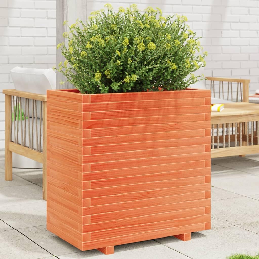 Pot de fleurs en bois 70 cm marron pour aménager votre balcon ou terrasse