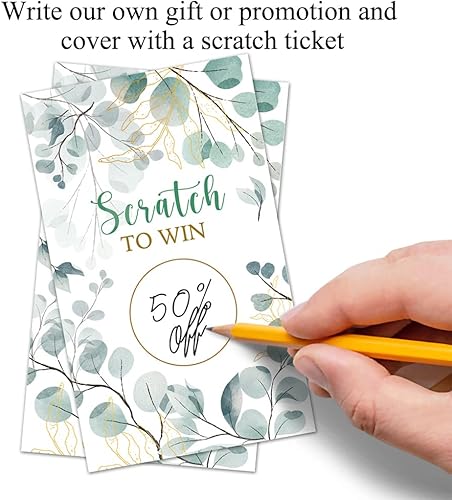 Miniatura 4 de Haizct Paquete de 50 tarjetas de regalo en blanco de eucalipto en acuarela para pequeñas empresas, spa, belleza, maquillaje, peluquería, baby