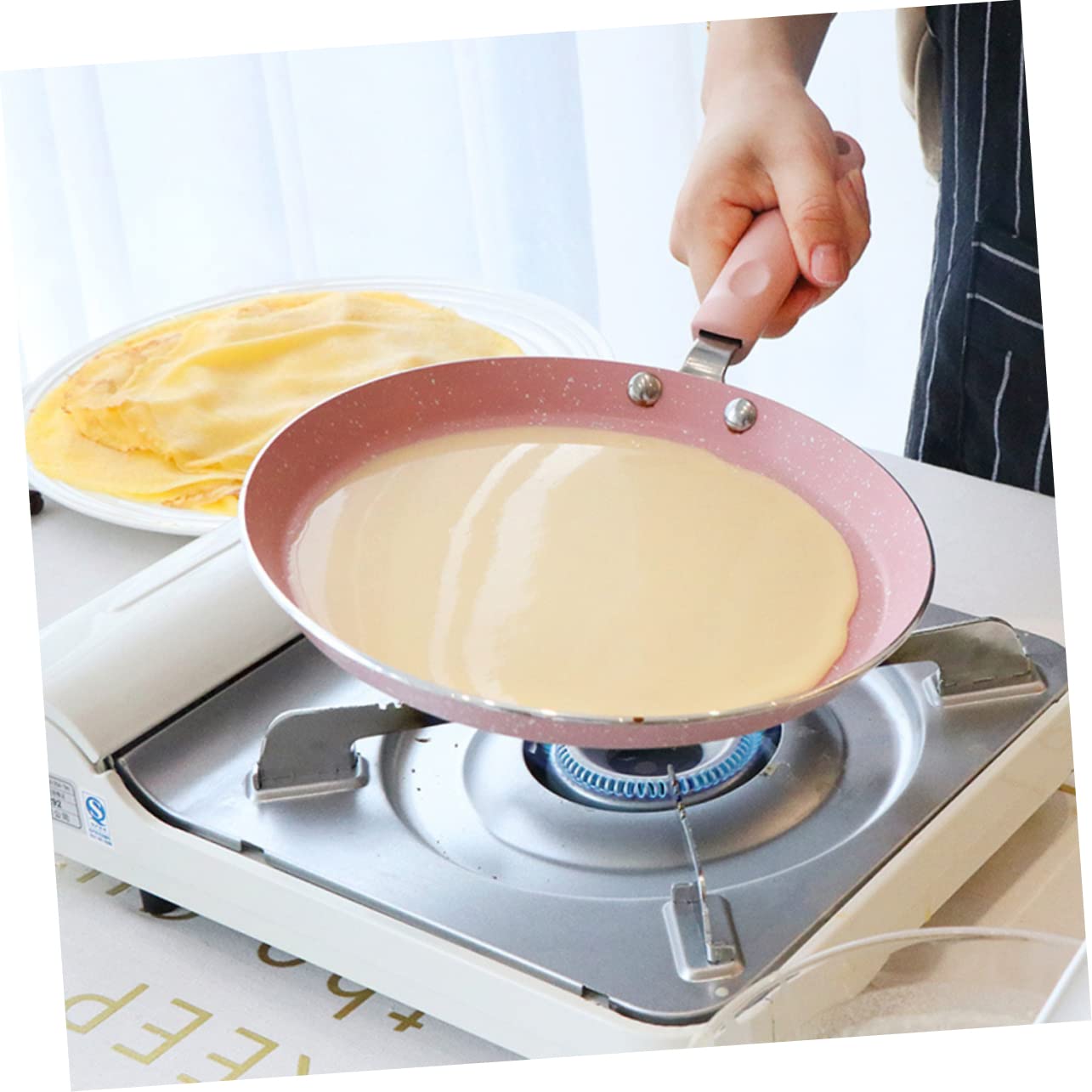 MAGICLULU Padella Antiaderente in Alluminio Pratica Per Frittata Utile Gadget Da Cucina Per Ristoranti Di Casa Rosa
