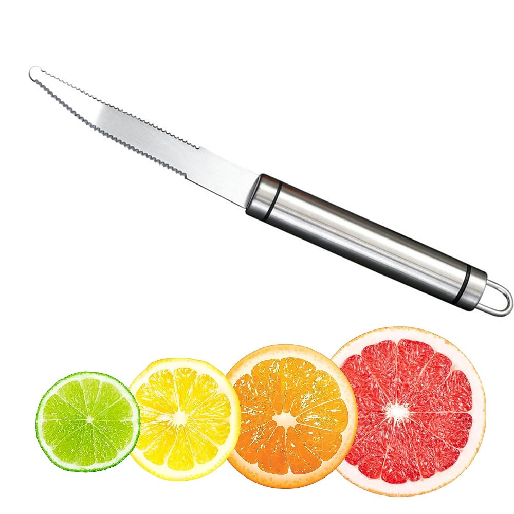 ariarly Stainless Steel Grapefruit Knife Orange Citrus Peeler Creative Curved Blade Knives Lemon Cutter Grapefruit Knife Household Fruit Cutter Kitchen Peeling Tools
