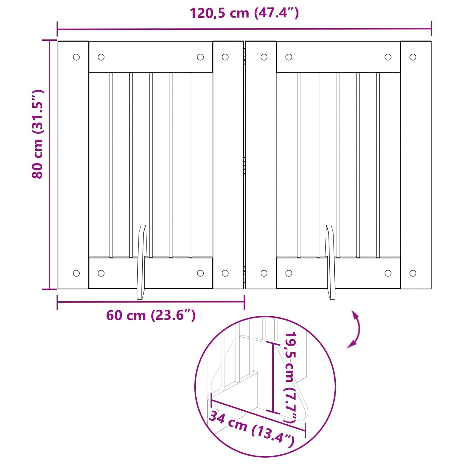 Portería para perros con soporte, 2 piezas de roble ahumado, 60 x 80 cm, plegable, de metal, para el patio, para cachorros, seguridad y protección flexible en el salón