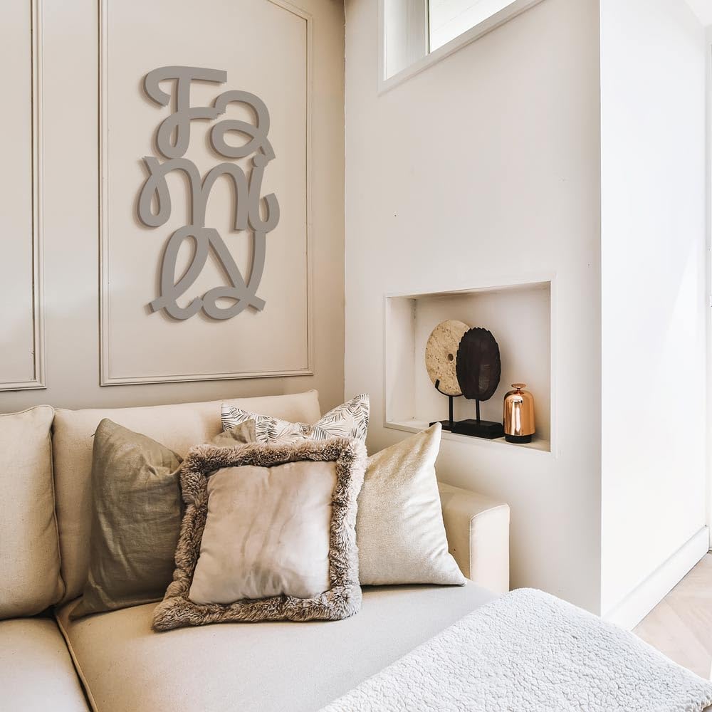 Scritta in Legno da Appendere per la Famiglia Family, Decorazione in Legno da Parete arredo Moderno per la casa, Insegna da Parete Famiglia
