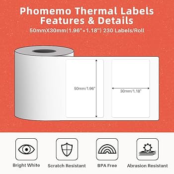 690pcs 3 Rolls Label Sticker For Phomemo M110 M200 M220 Self-Adhesive Direct Thermal Labels Printer Waterproof Label Paper 30x20mm 320x3 450a0fc7 C2a6 460d 8c72 F02aa2029dc0.10bd9d6681103219b32c26826742db1c