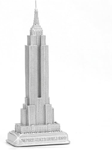 ZIZO USA Empire State - Estatua de construcción de la ciudad de Nueva York de plata de 9 pulgadas, colección de estatuas de Nueva York