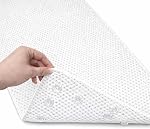 Bain de bain de luxe sans glissade Soft Foam Rug, résistant au mildew, antibactérien, BPA, Latex, sans phtalate, tapis de bain avec trous de drainage, ventouses (blanc)