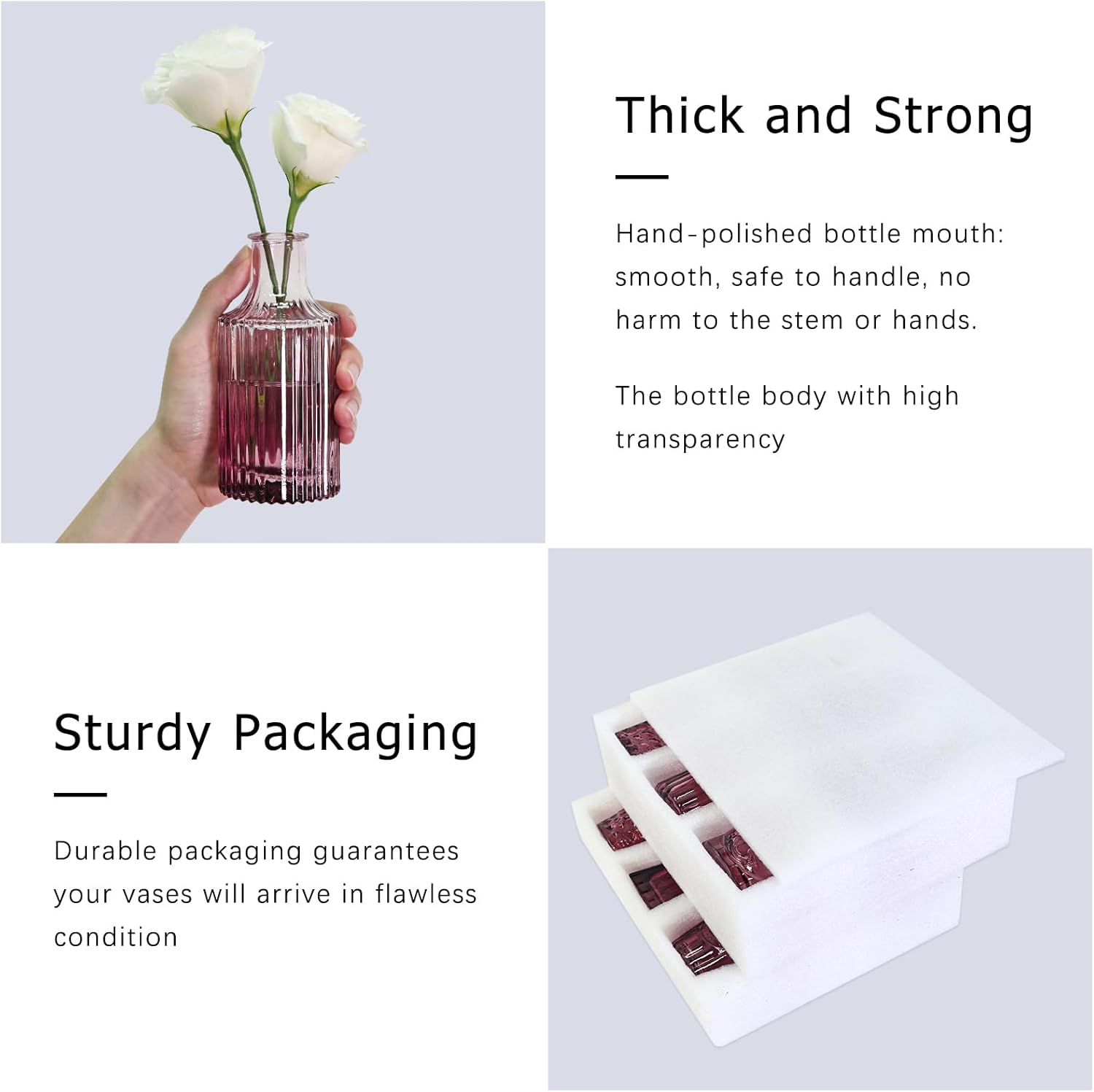 12pcs Glass Bud Vase Set, Small Purple Flower Vases for Centerpieces in Bulk, Mini Vintage Vase for Wedding, Home,Table Decoration - Image 6