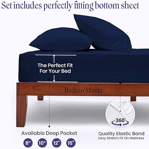 Miniatura 6 de Juego de sábanas para caravana de 25 x 75 pulgadas, color azul marino para litera de cuna, sábana de colchón tamaño cuna, sábana bajera ajustable