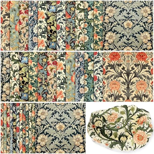 Glenmal William Morris Decoupage Paper Napkins 12 Styles Assorted William Morris Decorative Cocktail Napkins for DIY Crafting Holiday Birthday Party Wedding Baby Shower Each Unfolded 13 Inch