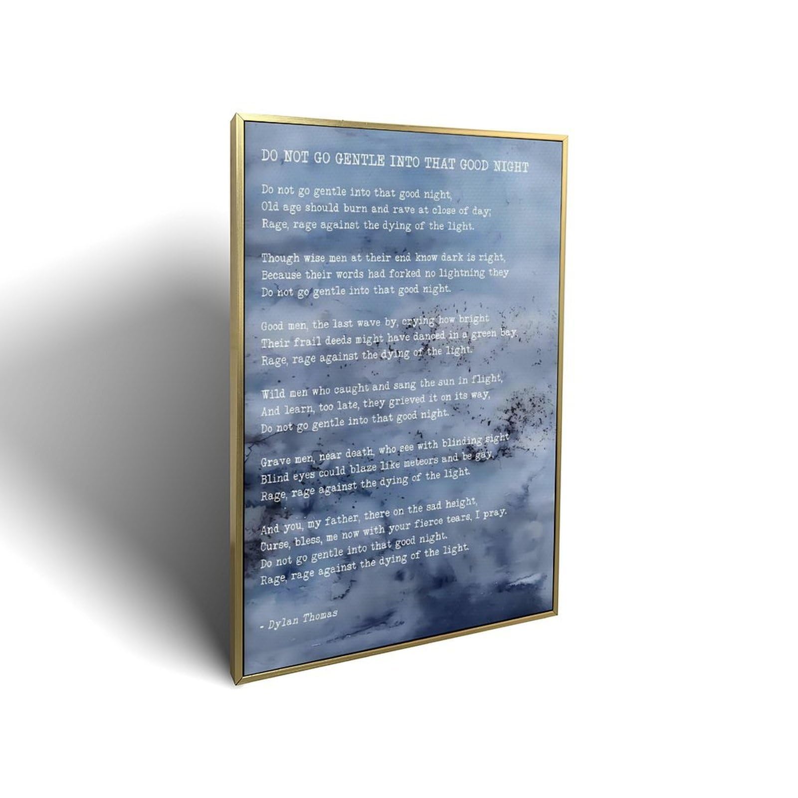Lvalogy Do Not Go Gentle Into That Good Night Poem Framed Canvas Wall Art