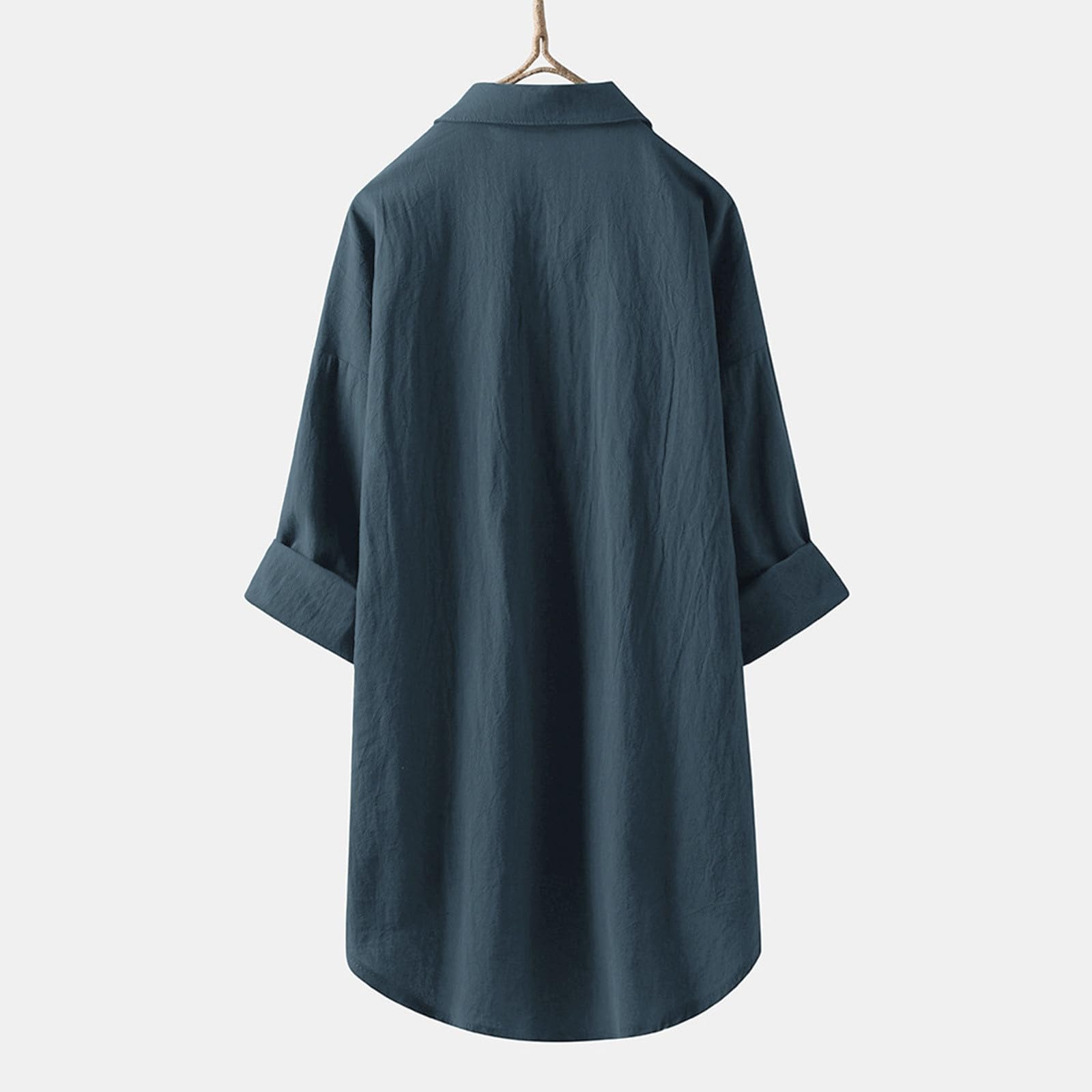 Camisa de lino con botones para mujer, de verano, a la moda, cuello sólido, manga larga, gasa Vcation 2025, túnica de muselina de primavera, blusas de novio, playa, lino, algodón, lino, camisa de