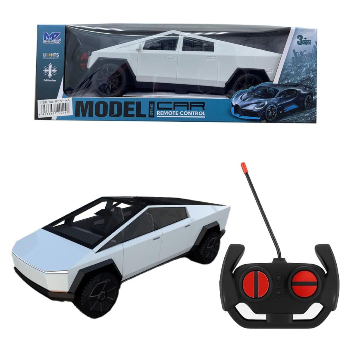 MARTYRA Tesla Cybertruck RC Truck 2.4GHz Remote Control Car – Fast Electric RC Vehicle with LED Headlights & Taillights, Rechargeable Battery, Off-Road Durable Design – Indoor & Outdoor Toy for Kids.