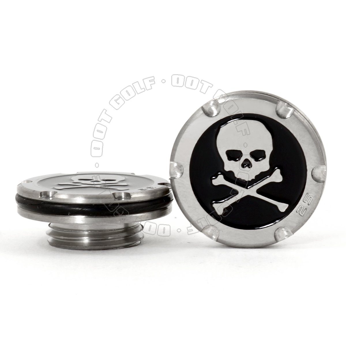 19th Hole Custom Shop 2 x 25g Deluxe Tour Style Weights for Scotty Cameron Fastback, Squareback and Roundback Putters Wrench, Skull, Black (Red)