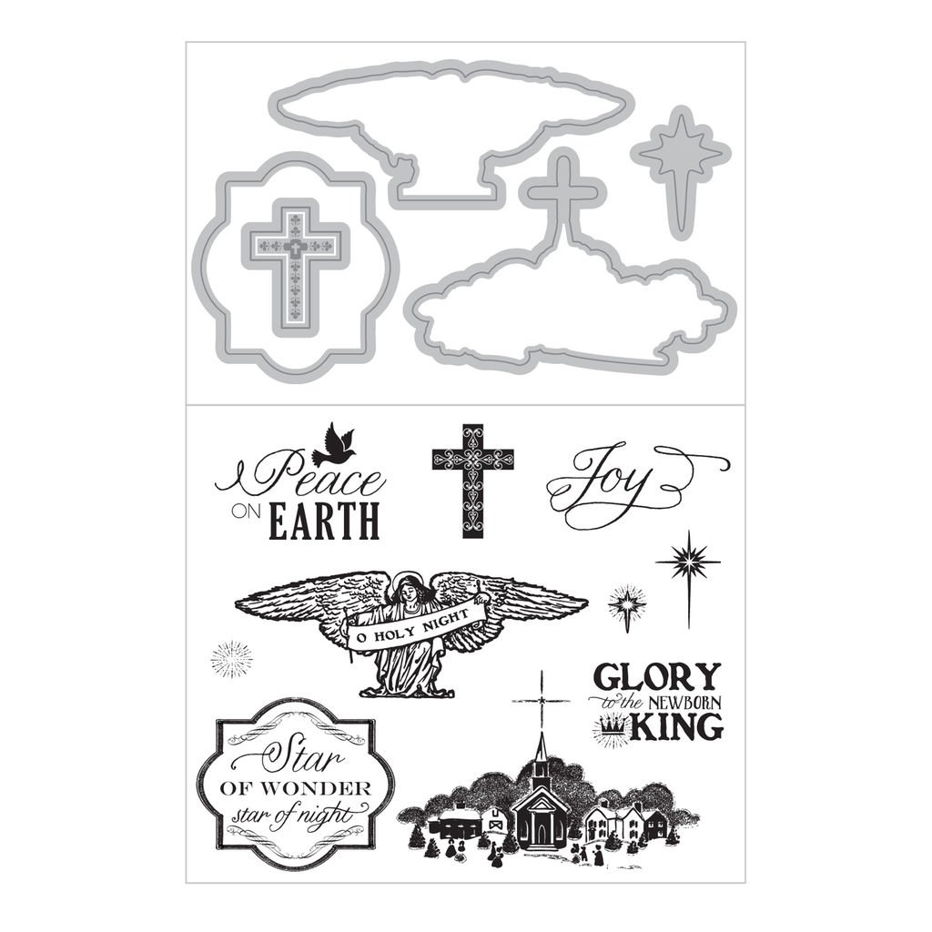 Clear Stamp & Die Combo Set, Faith