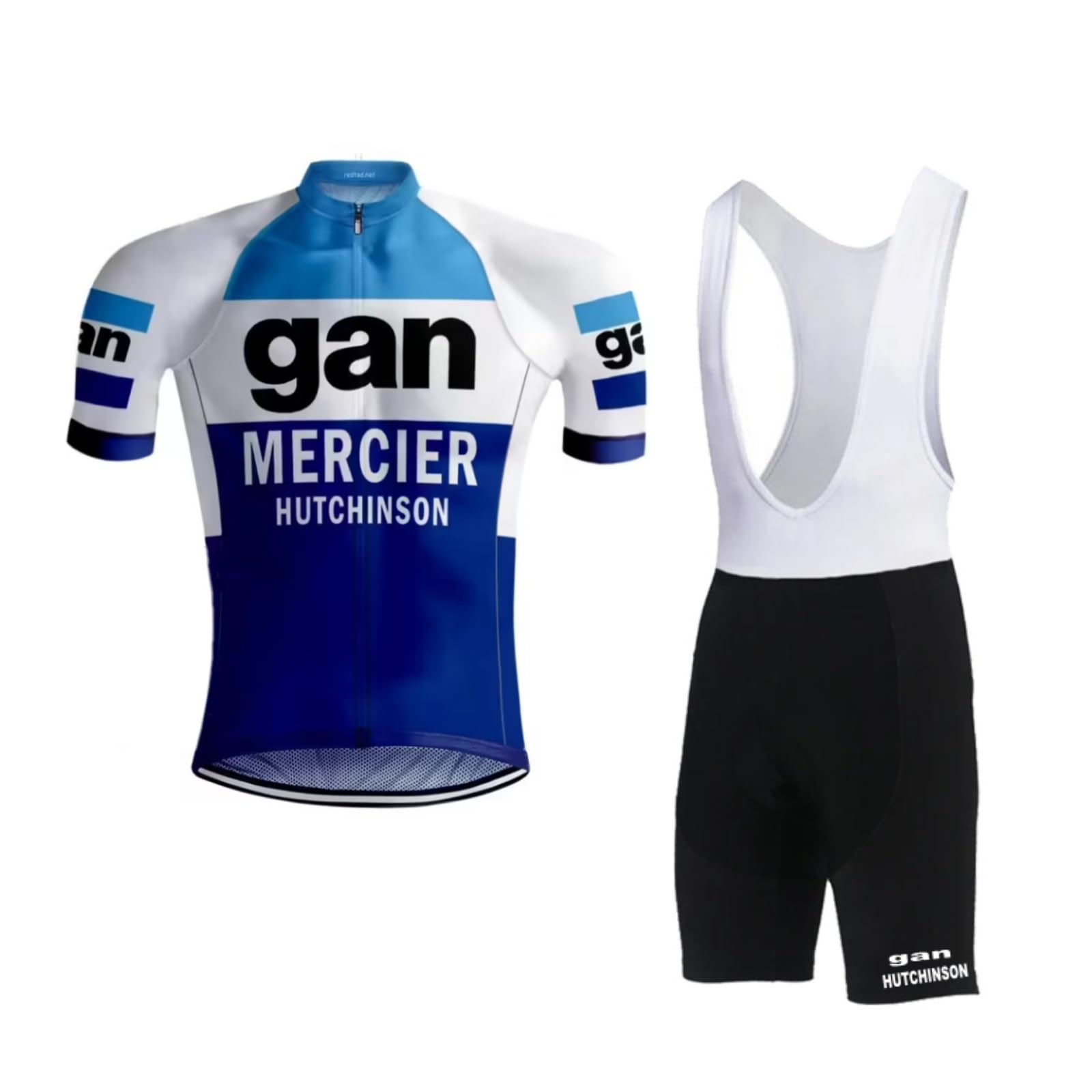 Rétro classique Pro Team GAN Ensemble de maillot de cyclisme pour hommes,Vintage Maillot de vélo de route MTB Respirant Paddad Cuissard à bretelles Kits