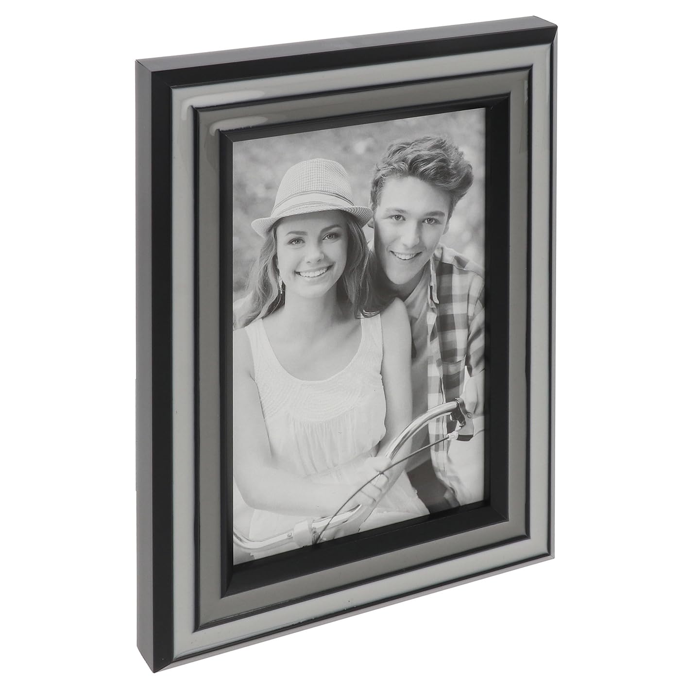 Shudehill Giftware 6X4 Tonal Grey And Black Shades Epoxy Resin Effect Minimal Photo Frame - 5X7, 6X8, 8X10 Sizes (6X4)