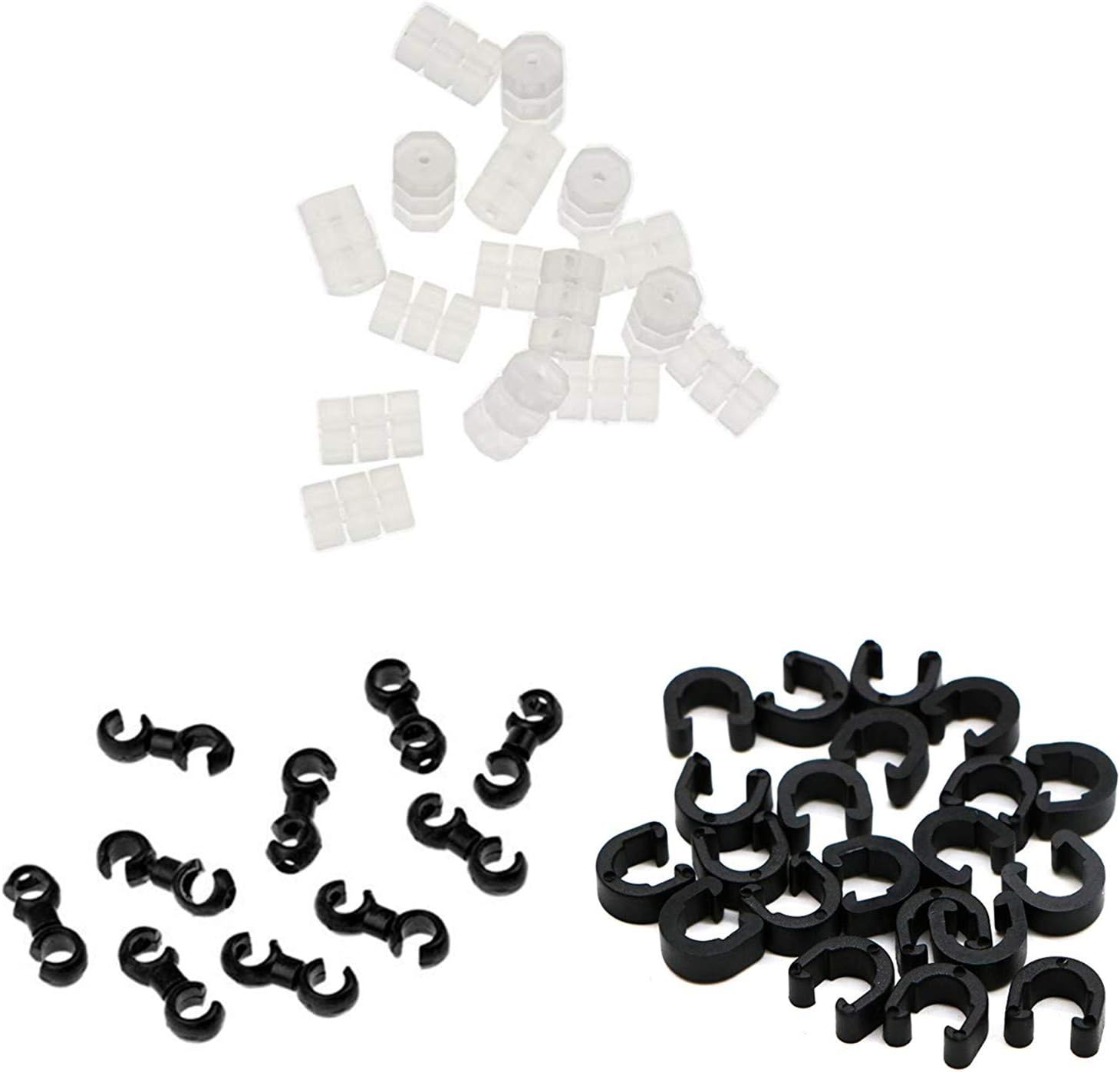 50 Pcs MTB Bike Road Bicycle c-Clips Clamps housing Hose Guide+ S-Hook Clips Hook+Bicycle Cable Donuts O-Ring Brake Cable Donut Housing Repair Accessories