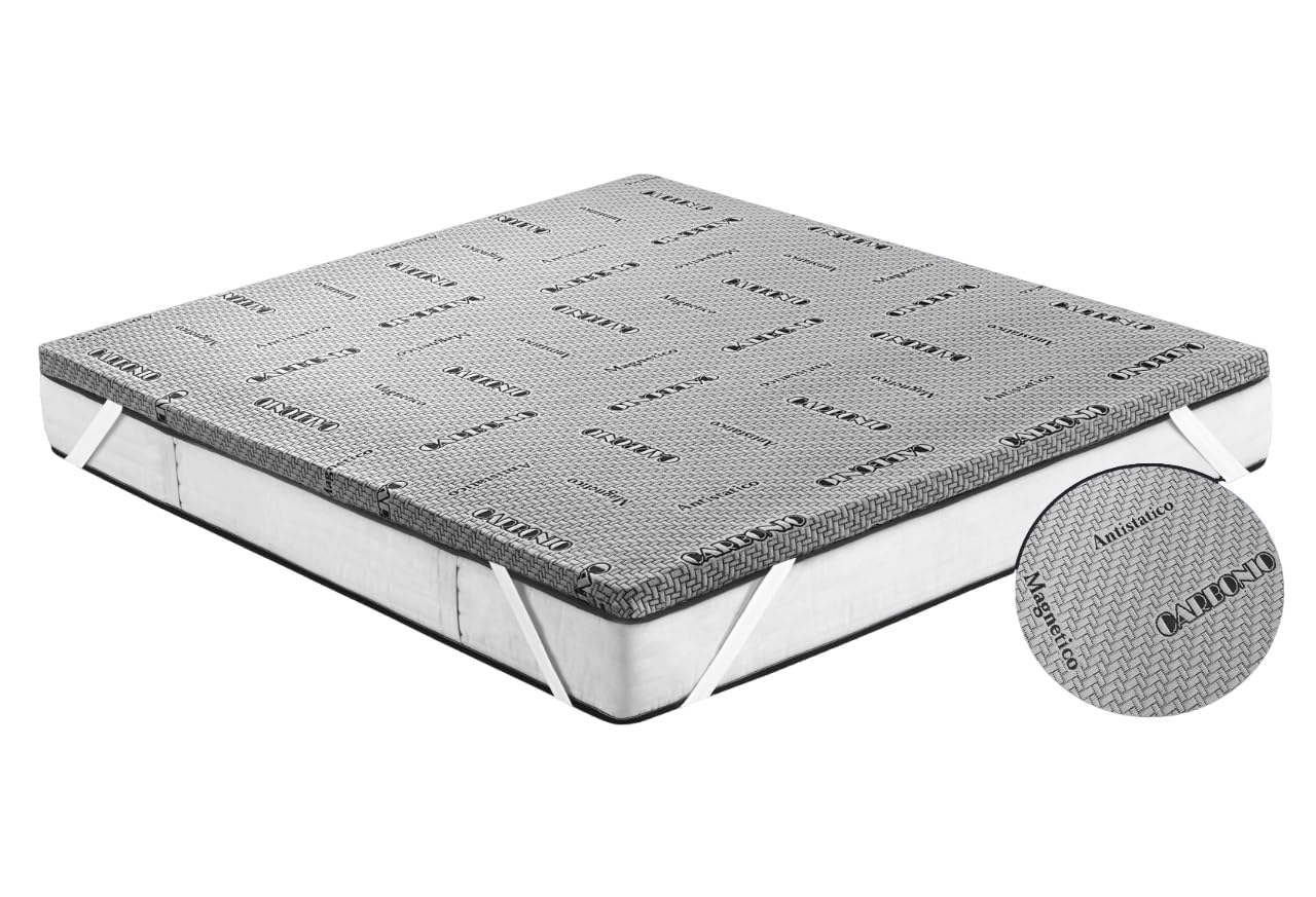 Topper Materassino Coprimaterasso in Memory Foam Sfoderabile Correttore per Sopra Materasso Matrimoniale 2 piazze 160x190 cm Alto 5 cm Modello Carbon