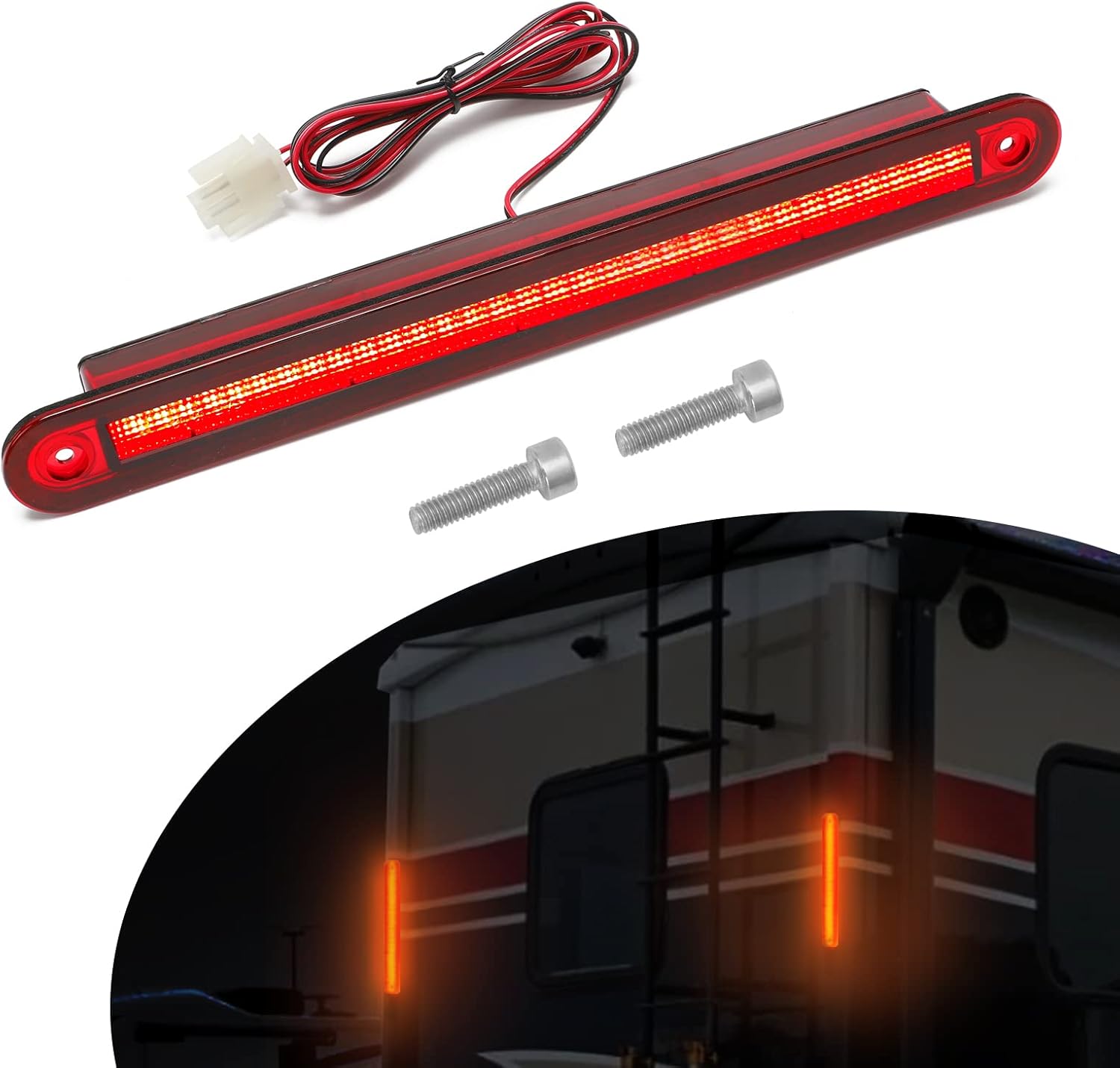 Alpha Rider 2PCS For Winnebago Navion View Tour RV Camper 12" ATC LED Stop Brake Light Replaces 151076-01-000,Water Resistant & High Brightness Design For Rain, Snow, Fog & Night