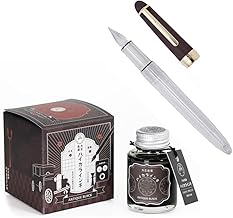 寺西化学ハイカラインキ アンティークブラック Fonteガラスペン 本体＋キャップ（トープグレー）セット