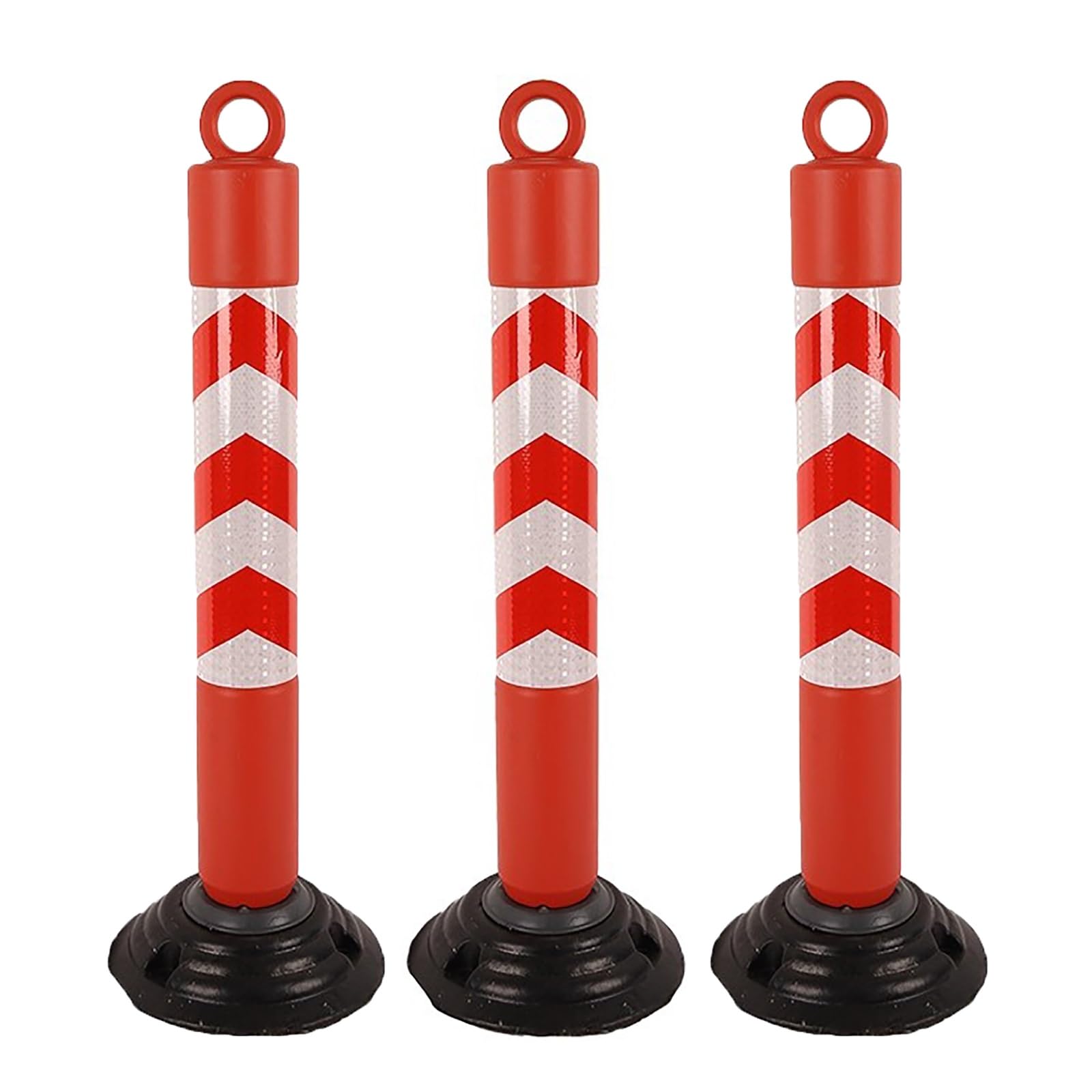 Dfhesdfd Red Parking Bollards, 29.5", Flexible Traffic Portable Warning Column Stanchion(,3Pcs)