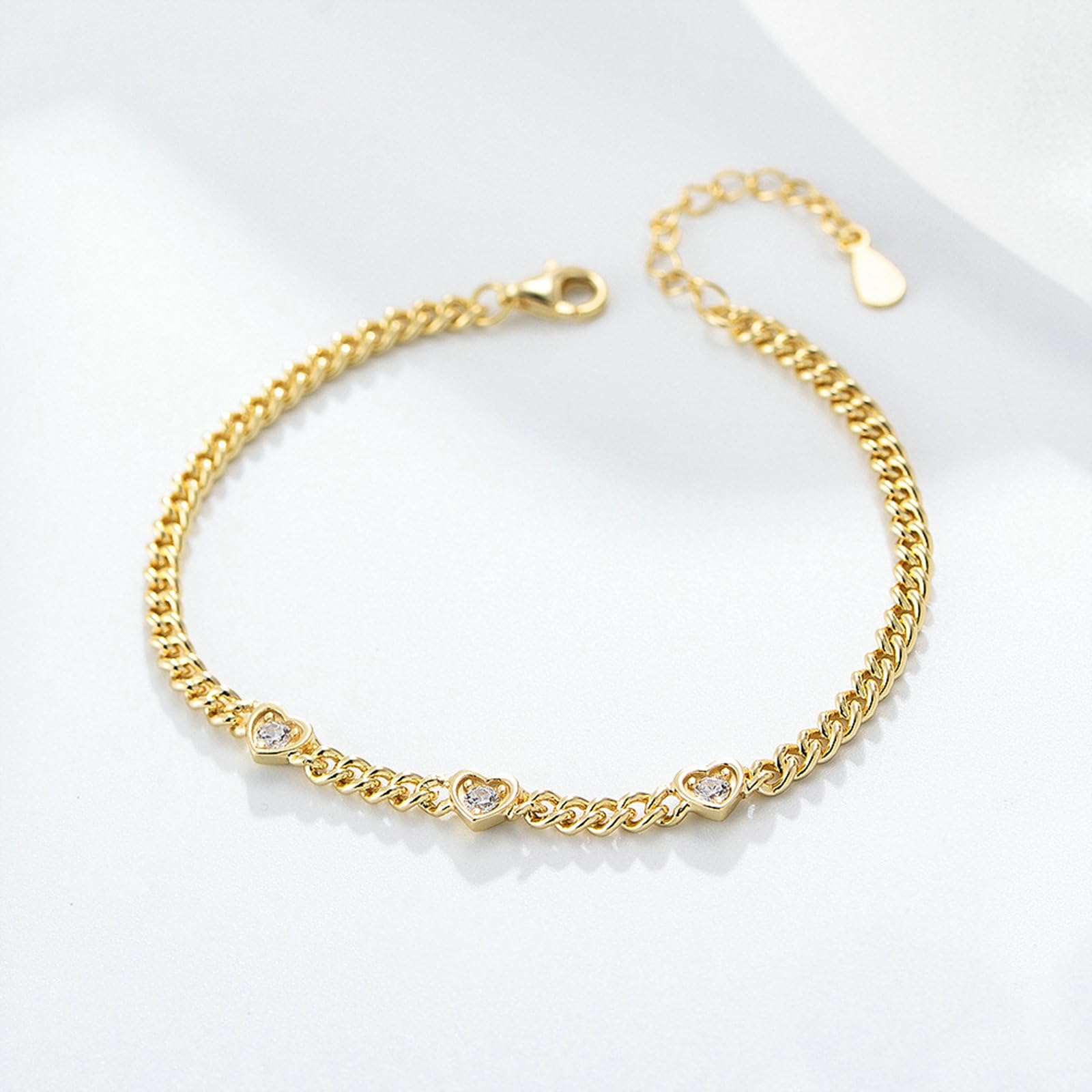 Pulsera de oro 750 585 375 para mujer, 21-23 cm