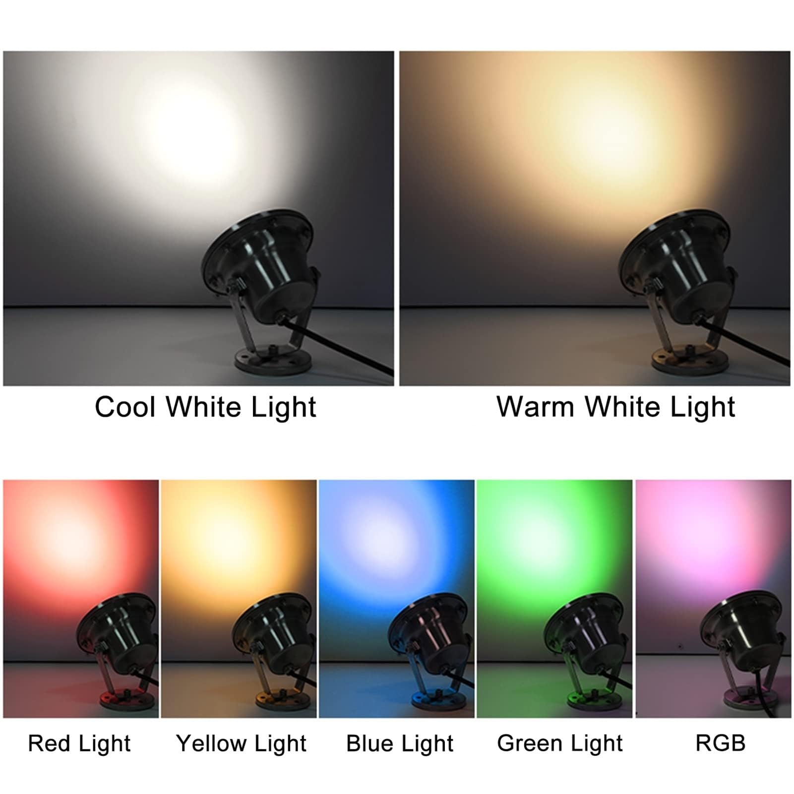 Faretto Subacqueo per Stagno IP68 Illuminazione per Fontana A LED Impermeabile Subacquea in Acciaio Inossidabile 12V per Piscina