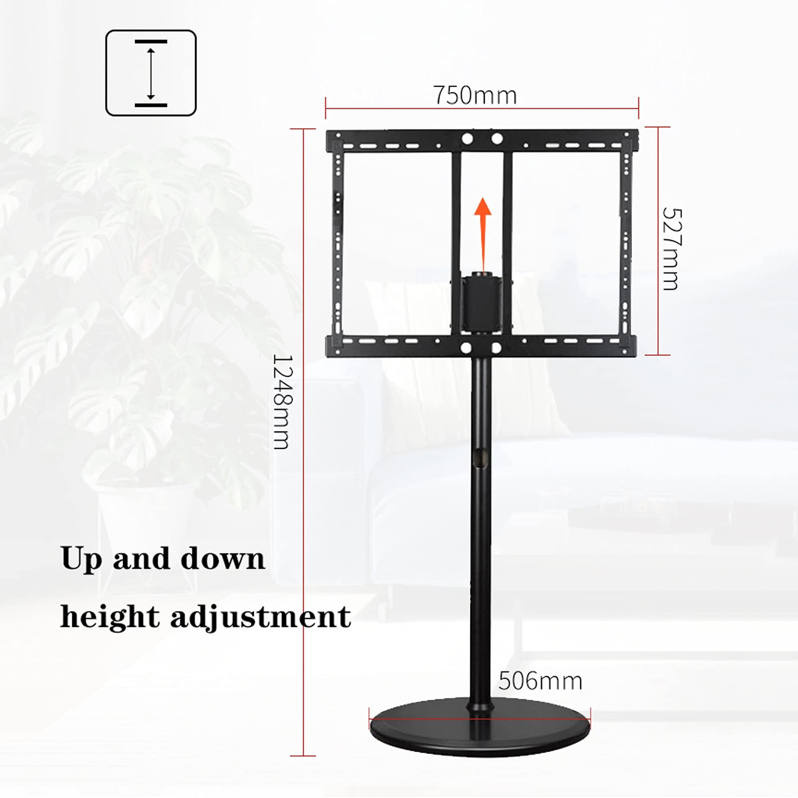 Soporte Universal TV Stand Pendiente Pendiente TV Stand Estado Ajuste Ajustable TV Stand con GESTIÓN DE Alambre para TV DE 40-85 Pulgadas Sostenga hasta 154 Libras (Color : Black)