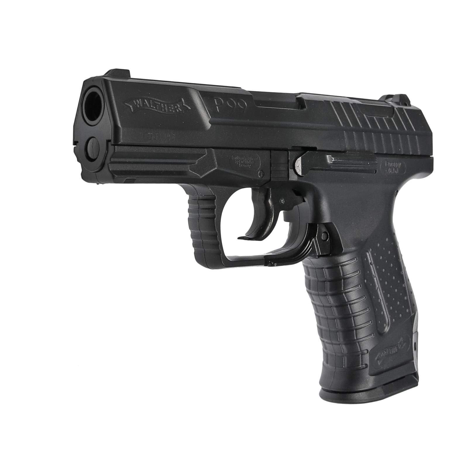 OpTacs Walther P99 Softair Pistole Federdruck 0,5 Joule Set – mit 50 Zielscheiben & 1.000 BB Kugeln 6 mm – präzises Einsteiger Airsoft Komplettset