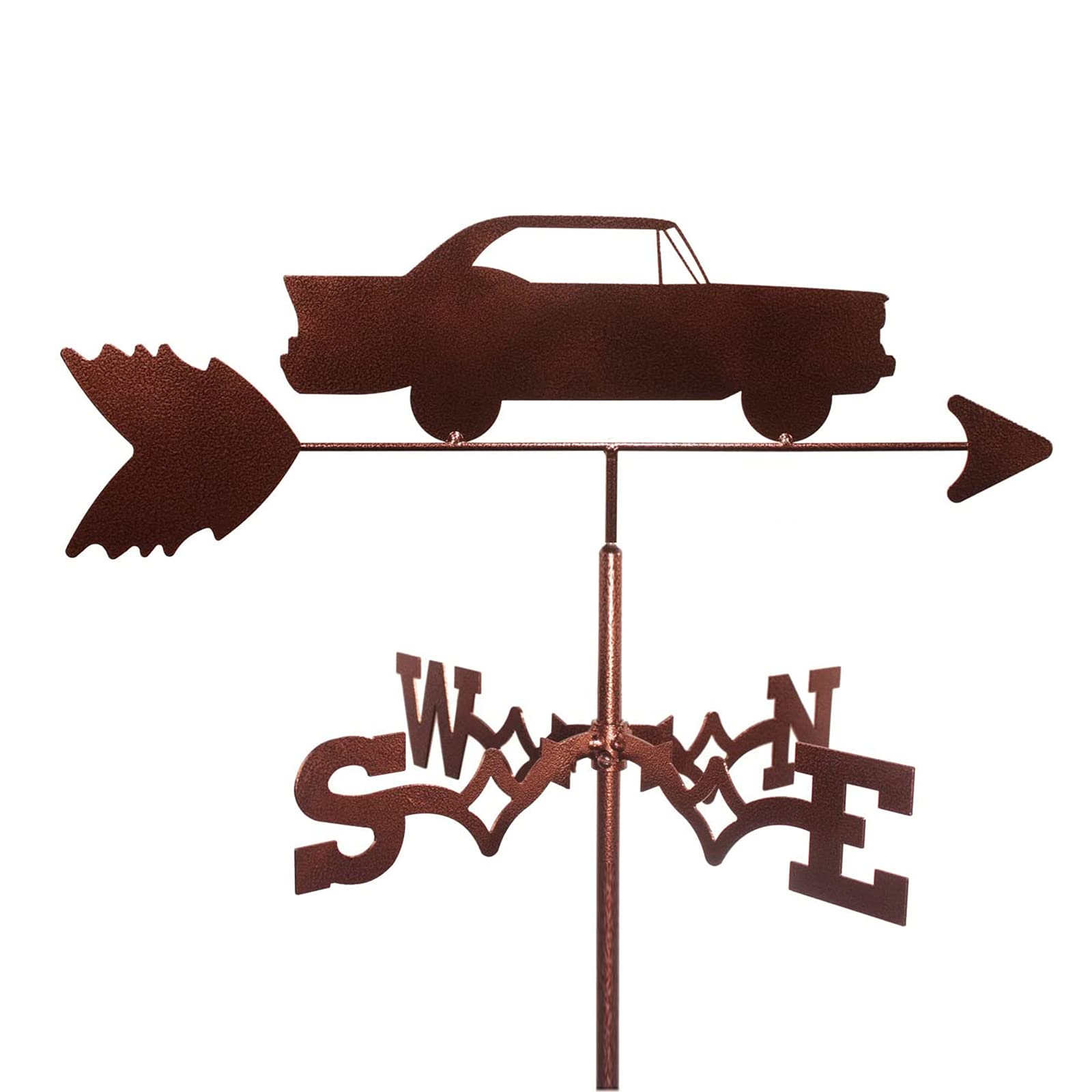 TAXXII Decoration Weathervane Windblown Metal Outdoor courtyard weather vane wrought iron with Wind Direction Indicator, Bracket Vane Weathercock, Measuring Tool Gar