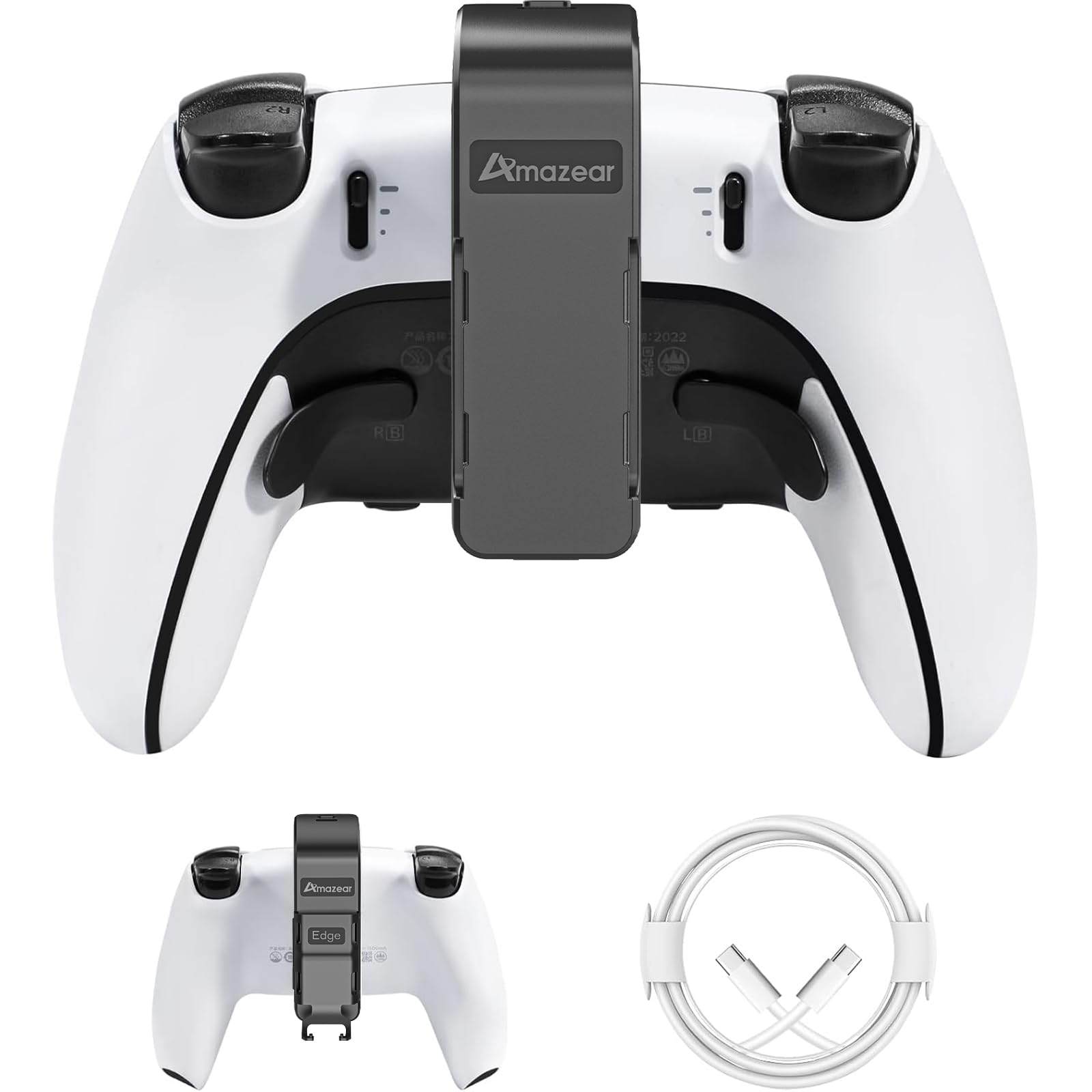 AMAZEAR Pack de batería para Mando PS5 DualSense, Accesorios PlayStation 5, 3000 mAh, Cargador rápido, batería Adicional portátil Recargable para PS5 Edge o Controlador de Juego estándar (Negro)