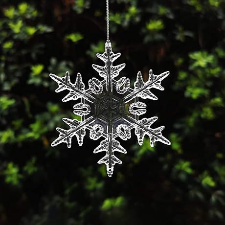 20-Pack Crystal Clear Acrylic 83mm Snowflake Ornaments for Window or Tree