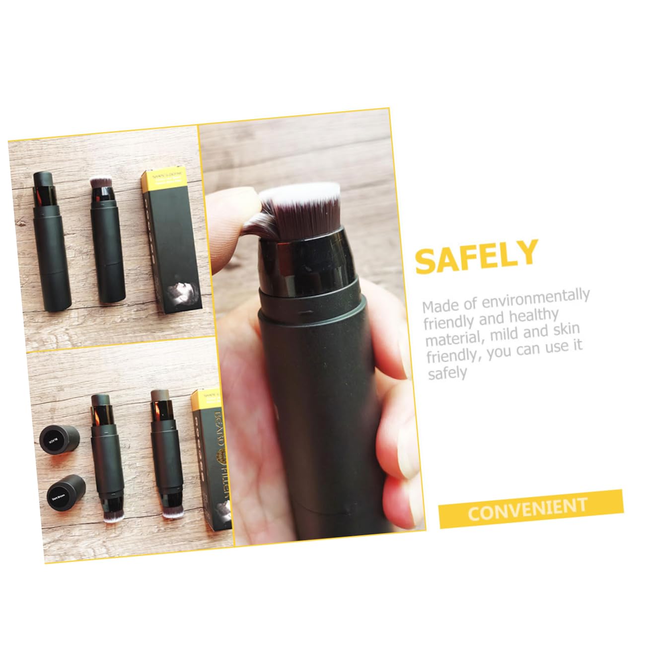 Healeved 3stücke Portable Beard Shaping Filler Stick Professioneller Bartfüller Für Männer Tragbar Langlebig Mit Bürste Tiefbraun Für Bartpflege Und Styling