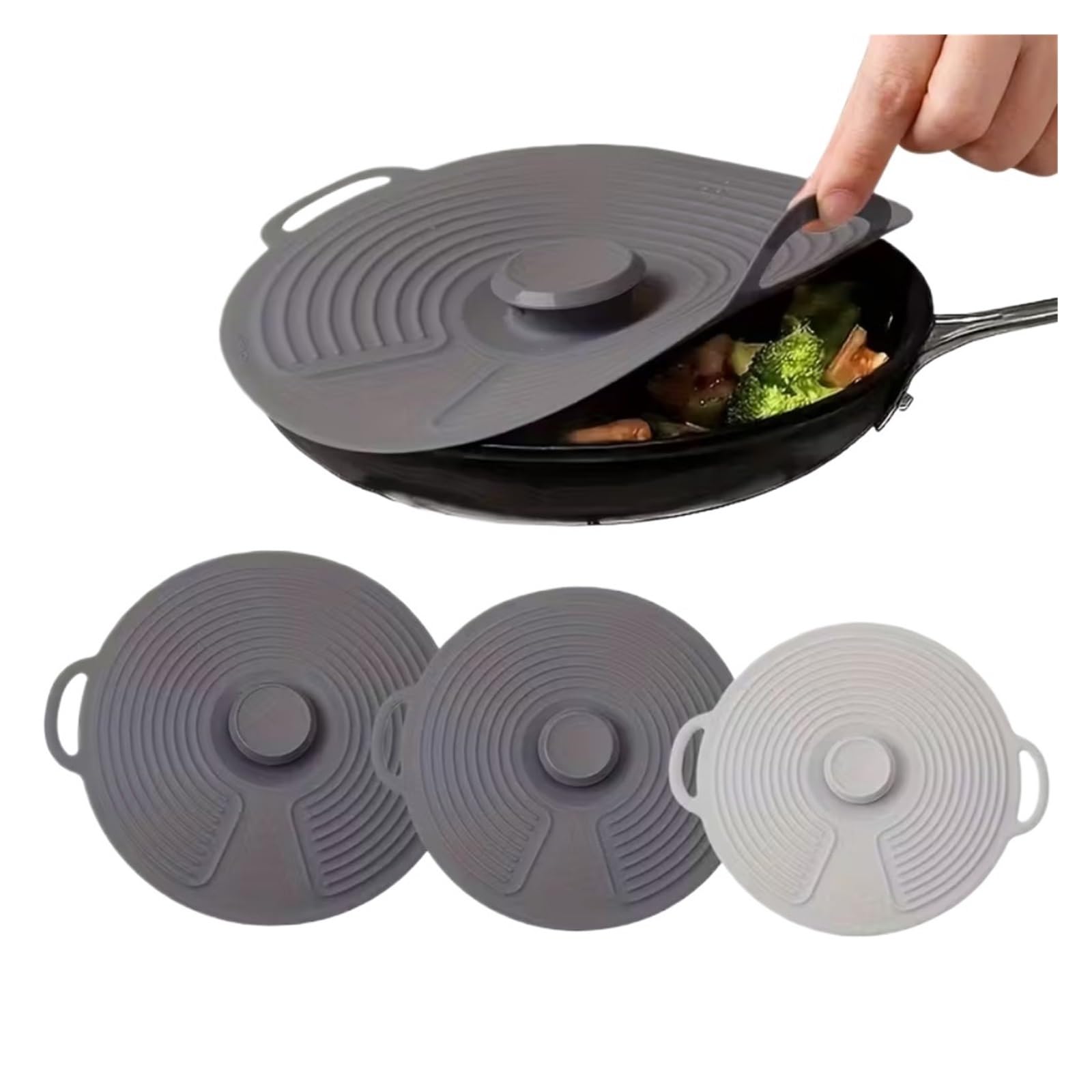 Silicone Bowl LIDS, Microwave Splash LIDS, Reusable Heat-resistant LIDS, Suitable For Bowls, Plates, POTS, Pans, Stove Tops, Ove(L)