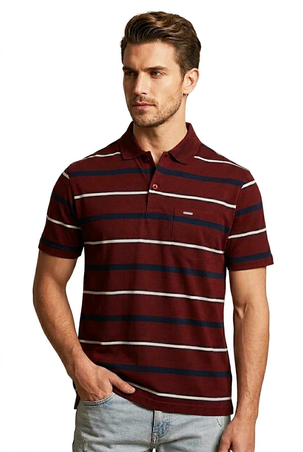Polo T Shirt for Man with Pocket - Half T Shirt for Men Cotton